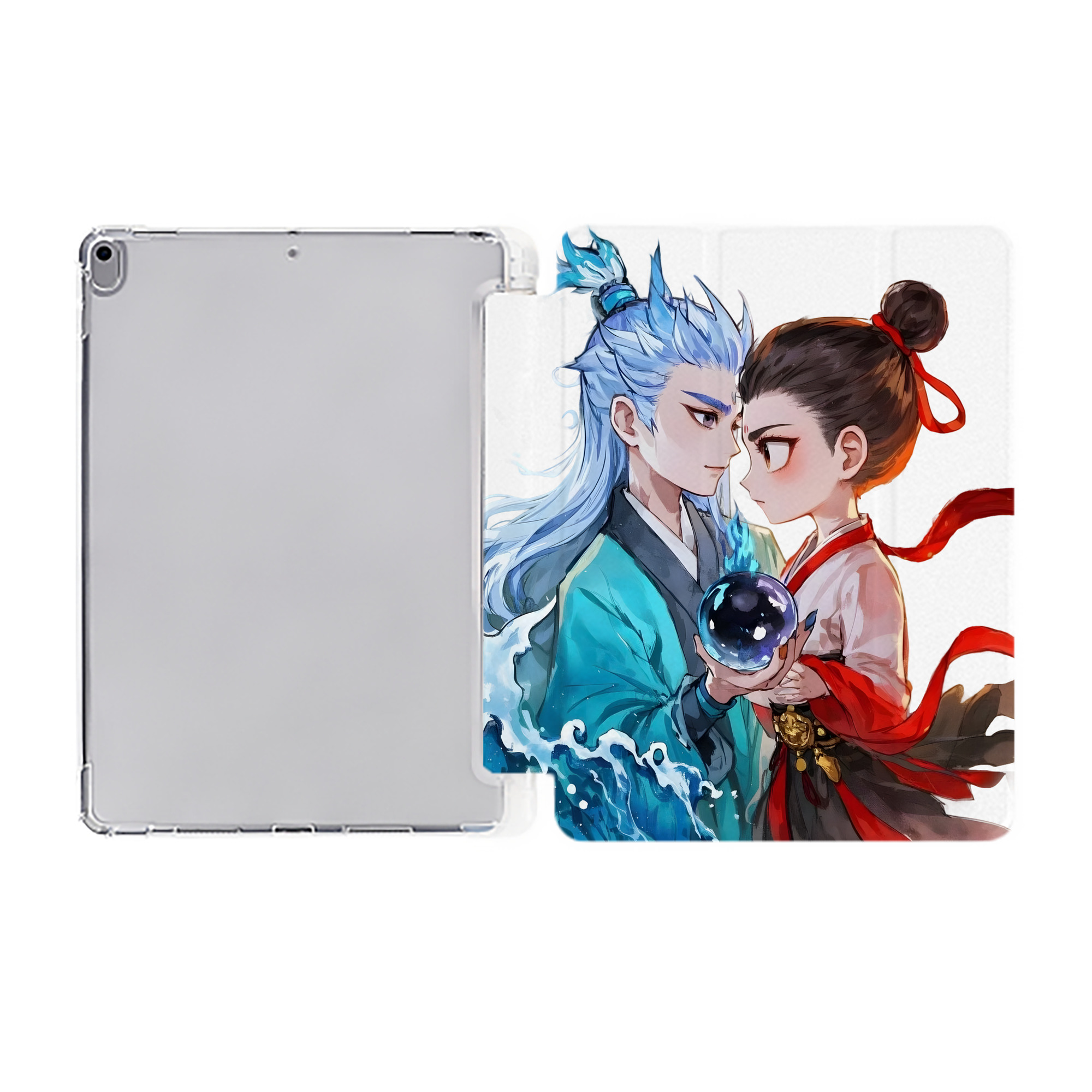 （画像用） Ne Zha 2 ナタ 魔童の大暴れ IPad ケース ペン収納付き 三つ折りスタンド PUレザー×シリコン 対応機種9.5/10.5/10.9インチ
